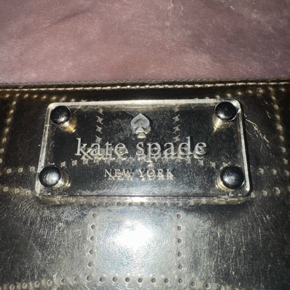 Kate Spade Gold metalic Zip-Around Wallet - Picture 3 of 5